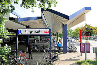 6802 U-Bahnstation der U 2 Burgstrasse - Bahnhofsgebude; Bilder aus dem Hamburger Stadtteil Hamm.